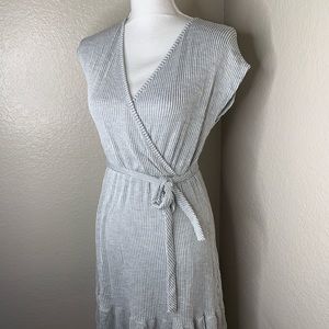 White Gray Cotton Dress